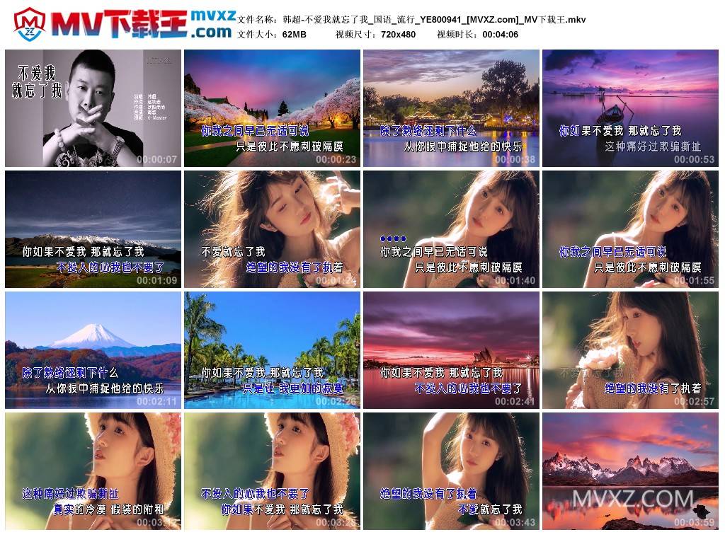 韩超-不爱我就忘了我_国语_流行_YE800941